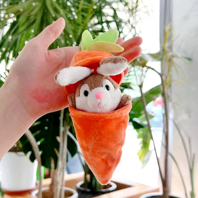 Easter Bunny Plush Toy Keychain Pendant | Cute Stuffed Carrot Bunny (12cm) for Trees, Backpacks & Cars