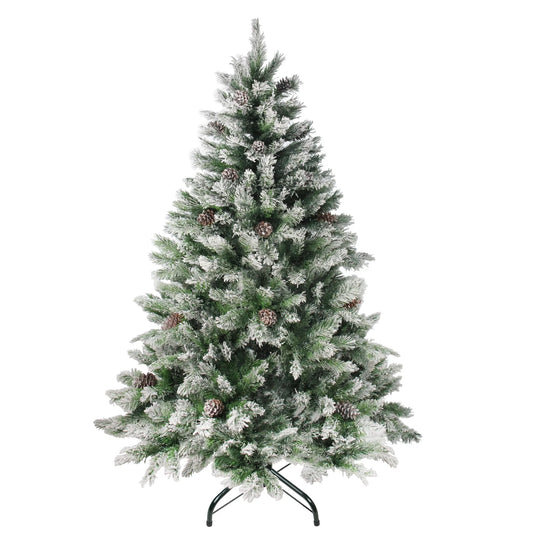 6' Medium Flocked Angel Pine Artificial Christmas Tree - Unlit, Perfect for Holiday Decor