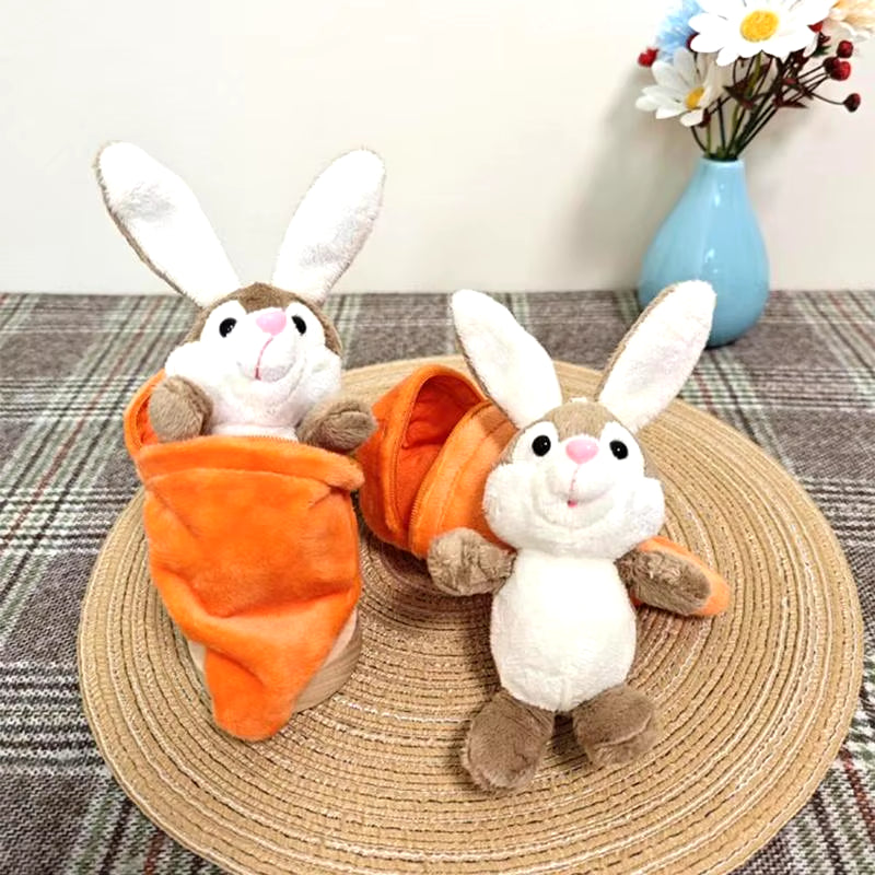 Easter Bunny Plush Toy Keychain Pendant | Cute Stuffed Carrot Bunny (12cm) for Trees, Backpacks & Cars