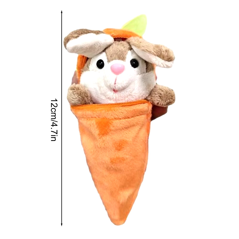 Easter Bunny Plush Toy Keychain Pendant | Cute Stuffed Carrot Bunny (12cm) for Trees, Backpacks & Cars