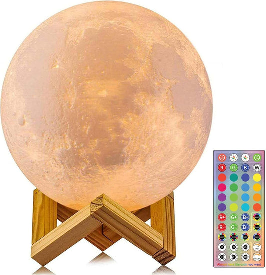 Moon Lamp Upgrade 128 Colors – Birthday Gifts for Girls, Boys, Teens, Women | Cool Astronomy Shelf Decor, Remote & Touch Control Moon Night Light (6-Inch)