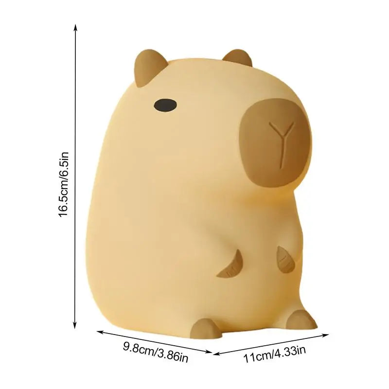 Adorable Cartoon Capybara Silicone Night Light | USB Rechargeable Dimming Sleep Lamp for Kids' Room Decor