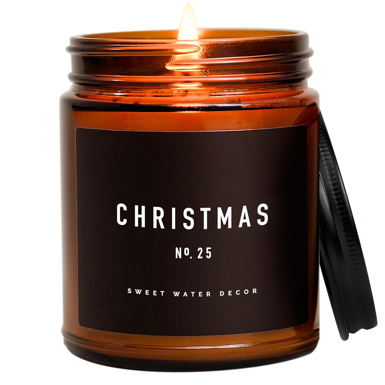 Christmas Candle | Christmas Tree, Apple Cider, and Cinnamon, Winter Holiday Scented Soy Candles for Home | 9Oz Amber Jar, 40 Hour Burn Time, Made in the USA